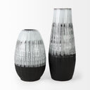 Tanami II Short Dark BrownWhite Glazed Ceramic Vase - Default Title
