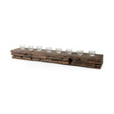 Lakara Reclaimed Wood Eight Tealight Table Candle Holder - Default Title