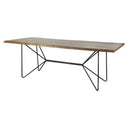 Papillion II 840L x 380W x 300H Rectangular Natural Wood Top WBlack Iron Base Dining Table - Default Title