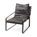 Hornet II Black Leather Body Metal Frame Accent Chair - Default Title