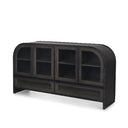 Gehry I 623x165 Black Metal Frame wWood Accent 4 Cabinet Door Two Drawer Sideboard - Default Title