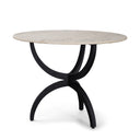 Veneto 40 Round White Marble Top with Black Metal Base Dining Table - Default Title
