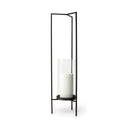 Abigail I Large Gunmetal Gray Metal Table Candle Holder - Default Title