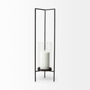 Abigail I Large Gunmetal Gray Metal Table Candle Holder - Default Title