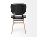 Haden I Black Faux-Leather Wrap Brown Solid Wood and Iron Base Dining Chair - Default Title