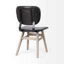 Haden I Black Faux-Leather Wrap Brown Solid Wood and Iron Base Dining Chair - Default Title
