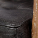 Phineas Black Leather W Brown Wooden Frame Accent Chair - Default Title