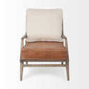 Harman II Cream Fabric and Brown Leather Seat Accent Chair - Default Title