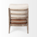 Harman II Cream Fabric and Brown Leather Seat Accent Chair - Default Title