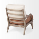 Harman II Cream Fabric and Brown Leather Seat Accent Chair - Default Title