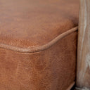 Harman II Cream Fabric and Brown Leather Seat Accent Chair - Default Title