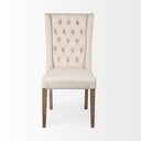 Mackenzie I Cream Plush Linen Covering Ash Solid Wood Base Dining Chair - Default Title
