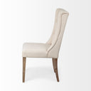 Mackenzie I Cream Plush Linen Covering Ash Solid Wood Base Dining Chair - Default Title