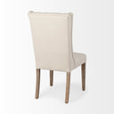 Mackenzie I Cream Plush Linen Covering Ash Solid Wood Base Dining Chair - Default Title