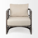 Skylar I Cream Fabric Covered Cushioned Demi-Lune Wooden Frame Accent Chair - Default Title