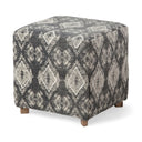 Pallu 1875H Dhurrie Cotton Cover wFour Wooden Legs Ottoman - Default Title