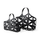 Tyrell Set of 2 23L x 11W 18L x 8W Black Iron Metal Baskets - Default Title
