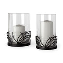 Cutlass I Set of Two Black Metal Base Table Candle Holders - Default Title
