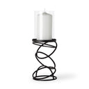 Omega I Small Black Metal Stacked Ring Table Candle Holder - Default Title