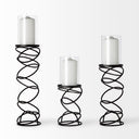 Omega II Medium Black Metal Stacked Ring Table Candle Holder - Default Title