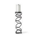 Omega III Large Black Metal Stacked Ring Table Candle Holder - Default Title