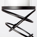 Omega III Large Black Metal Stacked Ring Table Candle Holder - Default Title