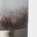 Baltic II Large White Brushed Silver Metal Bottom Glass Vase - Default Title