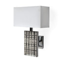 Arcadia II 11x17 Silver Chrome Base White Rectangular Shade Wall Sconce - Default Title