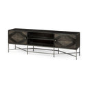 Hogarth I Dark Brown Solid Wood TV Stand Media Console with Storage TV up to 81 - Default Title