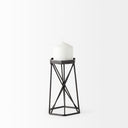 Sixx I Small Antiqued Metal Hexagonal Table Candle Holder - Default Title