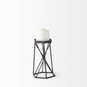 Sixx I Small Antiqued Metal Hexagonal Table Candle Holder - Default Title