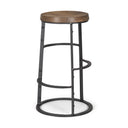 Neo 263 Seat Height Brown Wood Seat Black Metal Frame Stool - Default Title