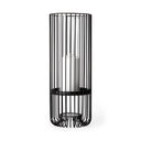 Velo II Large Black Metal Cylindrical Table Candle Holder - Default Title