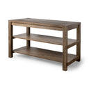 Emeril Brown Solid Wood Two-Tier Smooth Counter Top Kitchen Island - Default Title