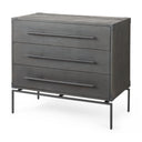 Ward 34L x 18W Brown Wood and Iron 3 Drawer Accent Cabinet - Default Title