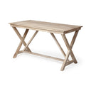 Tracy 54L x 28W Natural X Frame Wood Office Desk - Default Title
