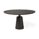 Maxwell 54 Brown Solid Wood Top Brown MetalWood Base Dining Table - Default Title