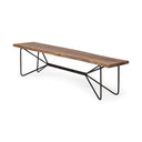 Papillion III 66x18 Natural Solid Wood and Iron Dining Bench - Default Title