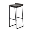 Givens 3025H Seat Height Black Wood Seat Black Metal Base Stool - Default Title