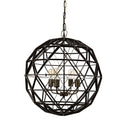 Dyson II 225D Black Metal Triangular Orb Four Bulb Chandelier - Default Title