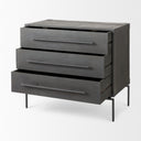 Ward 34L x 18W Brown Wood and Iron 3 Drawer Accent Cabinet - Default Title
