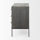 Ward 34L x 18W Brown Wood and Iron 3 Drawer Accent Cabinet - Default Title