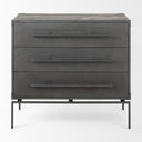 Ward 34L x 18W Brown Wood and Iron 3 Drawer Accent Cabinet - Default Title