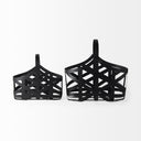 Tyrell Set of 2 23L x 11W 18L x 8W Black Iron Metal Baskets - Default Title