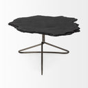 Pinera 37x33 Black Slate With Iron Base Coffee Table - Default Title