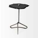 Pinera II 19L x 19W Black Slate Top W Triangular Iron Base Accent Table - Default Title