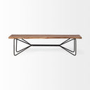 Papillion III 66x18 Natural Solid Wood and Iron Dining Bench - Default Title
