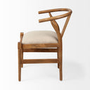 Trixie Cream Fabric Seat Brown Wood Frame Dining Chair - Default Title