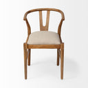 Trixie Cream Fabric Seat Brown Wood Frame Dining Chair - Default Title