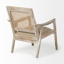 Teryn Cream Linen Seat And Natural Wooden Base w Mesh Back Accent Chair - Default Title